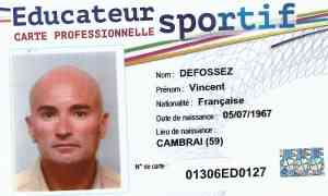 Professional Diving card Vincent Defossa AQUADOMIA