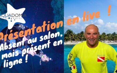 In live video, presentation of the training courses of Aquadomia diving school, professional diving training organization in Marseille